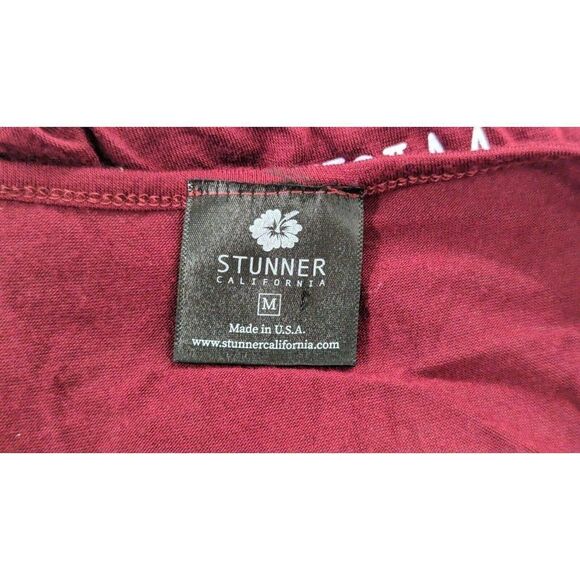 Stunner California Womens Size Medium Maroon Long Sleeve Scoop Neck T-Shirt - Picture 8 of 9